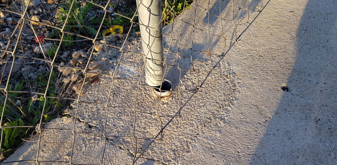 Temor en Cerro Gordo a que el viento derrumbe su pista deportiva