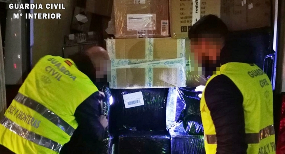 Interceptan en Badajoz 180 kilos de hojas de tabaco destinado a Portugal