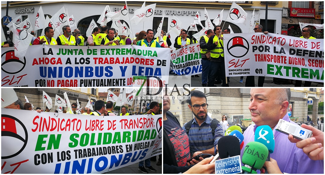 Trabajadores de Uniónbus se manifiestan: “Por culpa de la Junta no cobramos a final de mes&quot;