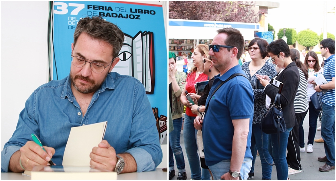 Colas en la firma de libros de Máxim Huerta en Badajoz