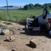 Accidente y posterior vuelco en la carretera de Sevilla