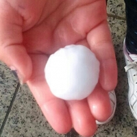 Espectacular granizada en las Vegas Altas del Guadiana