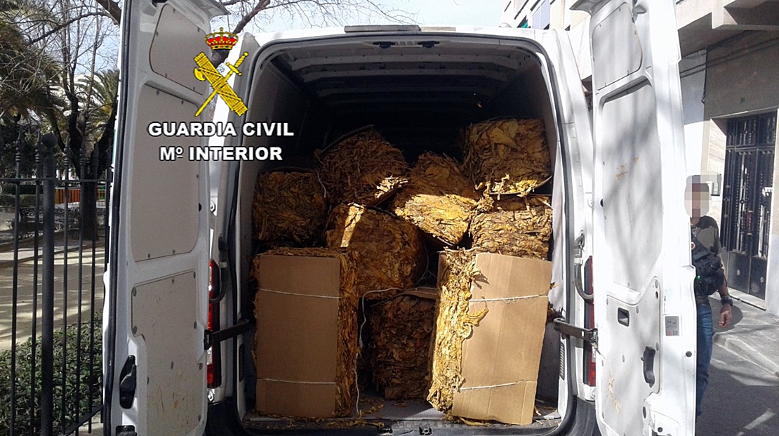 Intervenidos 3.130 kilogramos de tabaco en rama, valorado en más de 500.000 euros