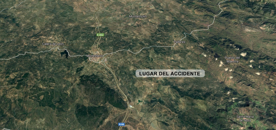 Un motorista grave tras accidentarse en el sur de Badajoz