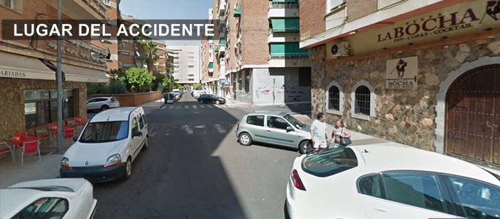 Un joven herido grave en colisión coche/moto ocurrida en Badajoz
