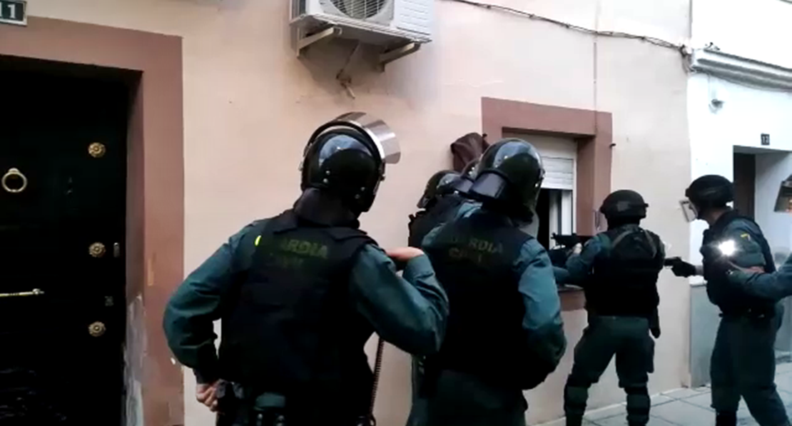 Gran operación de la Guardia Civil en Zafra contra un clan de narcotraficantes