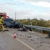 Imágenes del accidente entre un turismo y un camión en la provincia de Cáceres