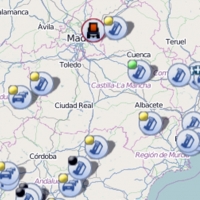 Carril cortado en una carretera del este de Badajoz