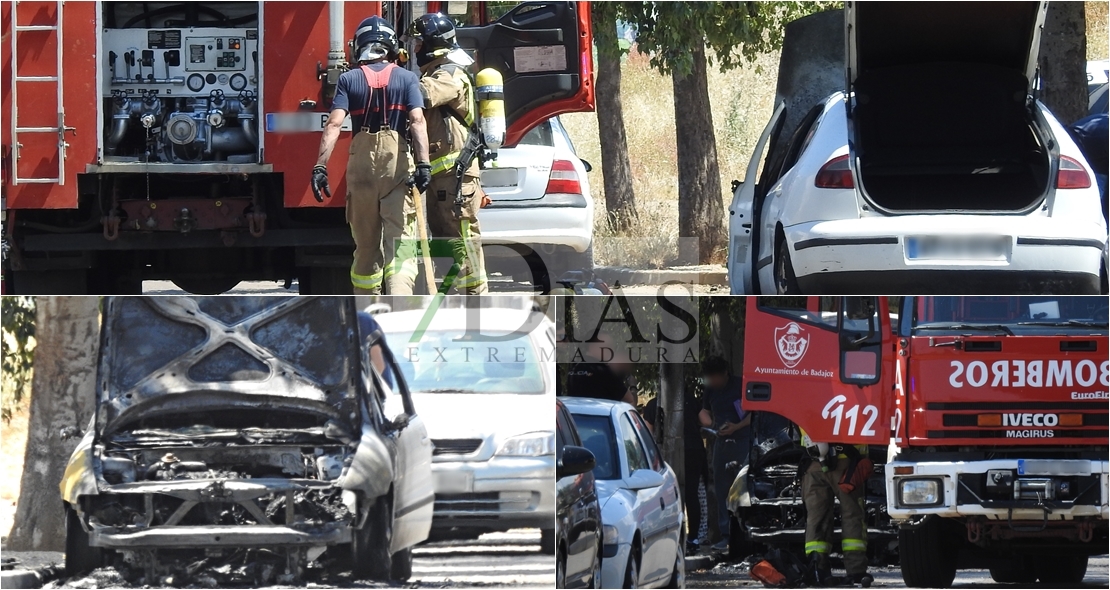 Otro vehículo que sale ardiendo en las calles de Badajoz