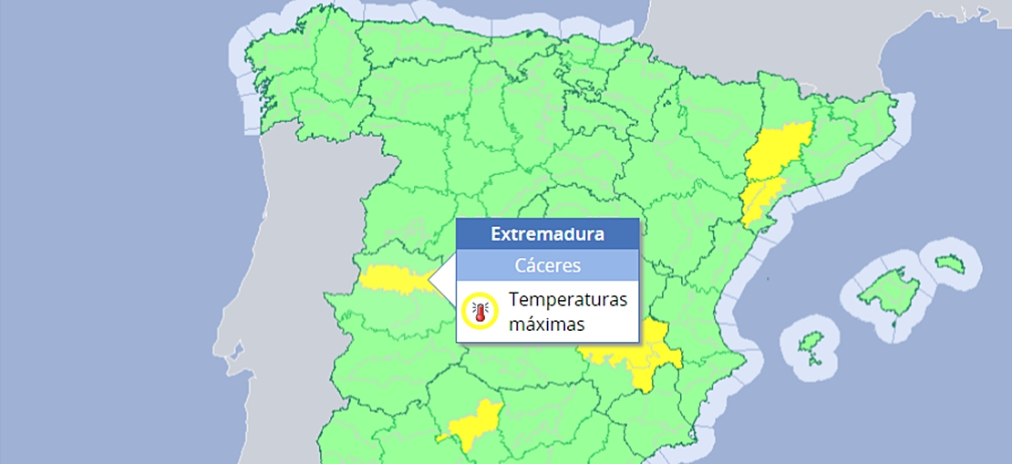 Las comarcas del Alagón y Campo Arañuelo estarán el martes en aviso amarillo