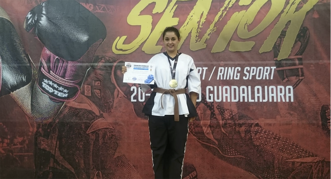 La extremeña Esmeralda Gómez doble campeona de España de Kickboxing
