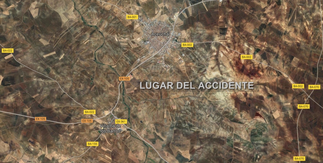 Muere tras sufrir un accidente y quedar atrapado en la carretera de Aceuchal