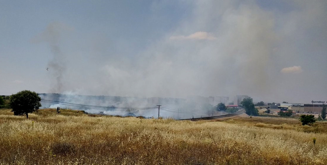 Incendio peligroso en Cáceres