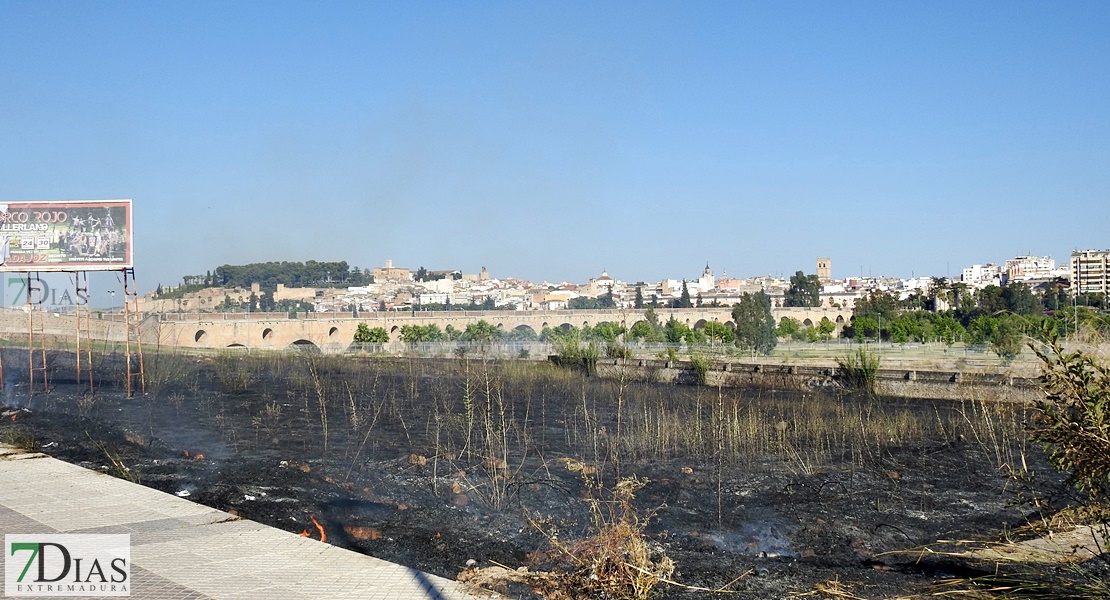 Incendio cercano al pabellón Juancho Pérez (Entrepuentes) Badajoz