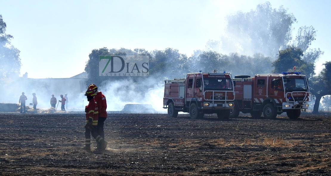 Un incendio en la frontera calcina 150 hectáreas (Badajoz)