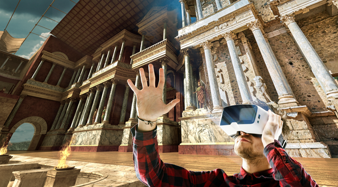 Los emeritenses viajan al Teatro y Anfiteatro romano en realidad virtual a mitad de precio