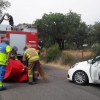 Una persona atrapada en un accidente en la carretera al Cementerio en Badajoz