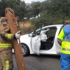 Una persona atrapada en un accidente en la carretera al Cementerio en Badajoz