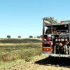 Los bomberos del CEPEI y del INFOEX actúan en un incendio en la Albuera