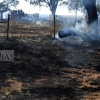 Un incendio en la frontera calcina 150 hectáreas (Badajoz)