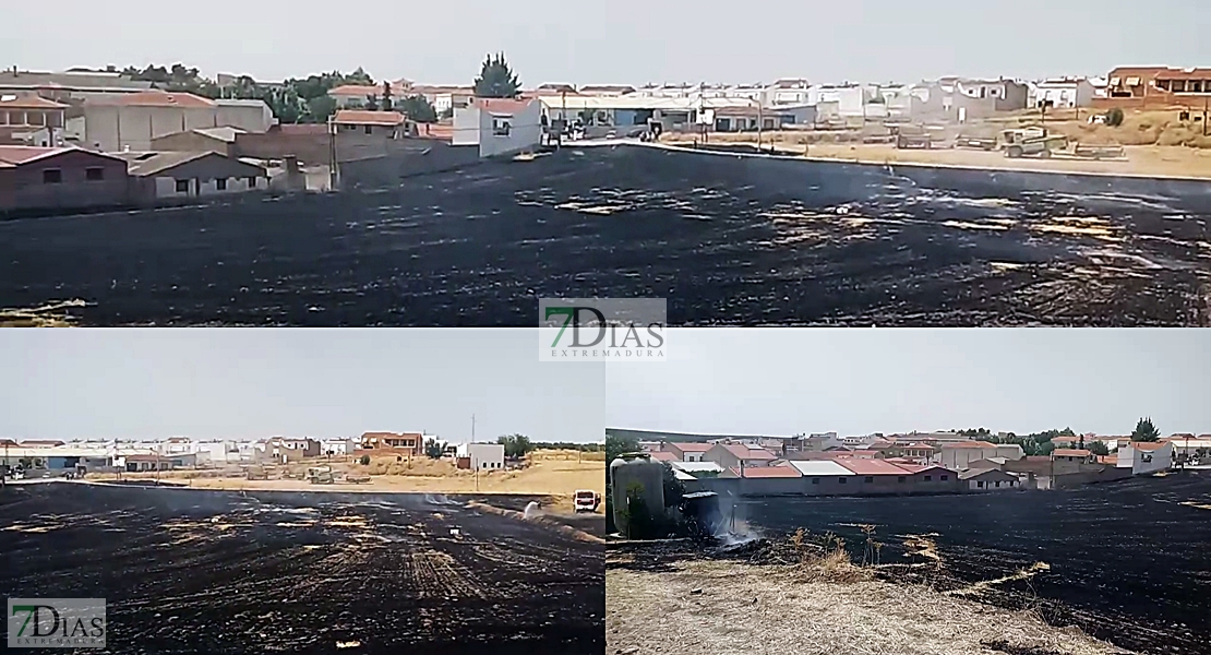 Un incendio cercano a las viviendas alerta a vecinos de Ribera del Fresno