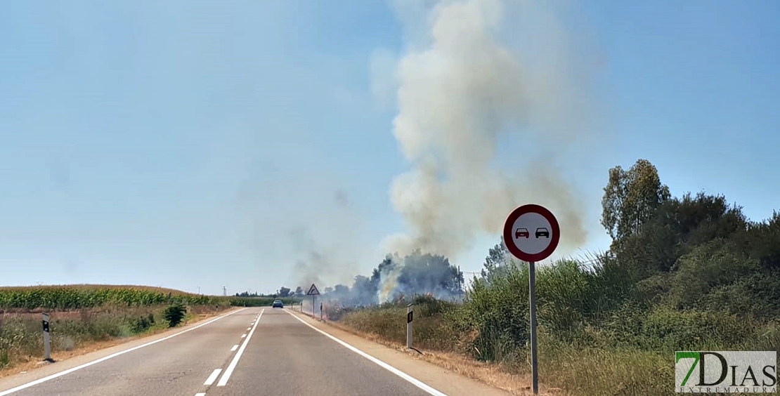 Bomberos de Badajoz sofocan un incendio en Valdebótoa