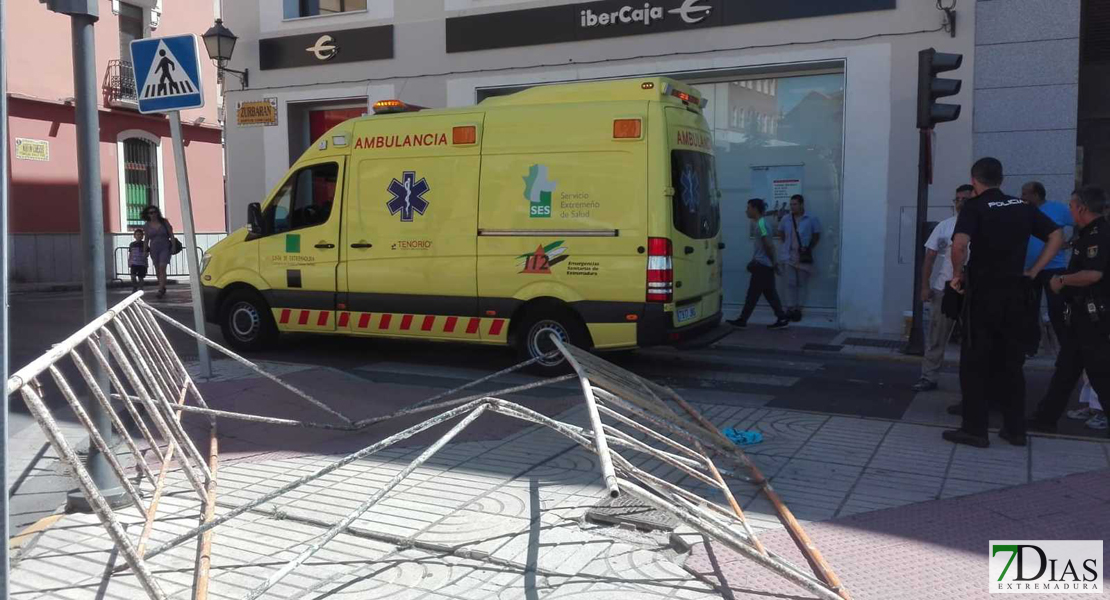 Accidente laboral en el centro de la ciudad de Badajoz