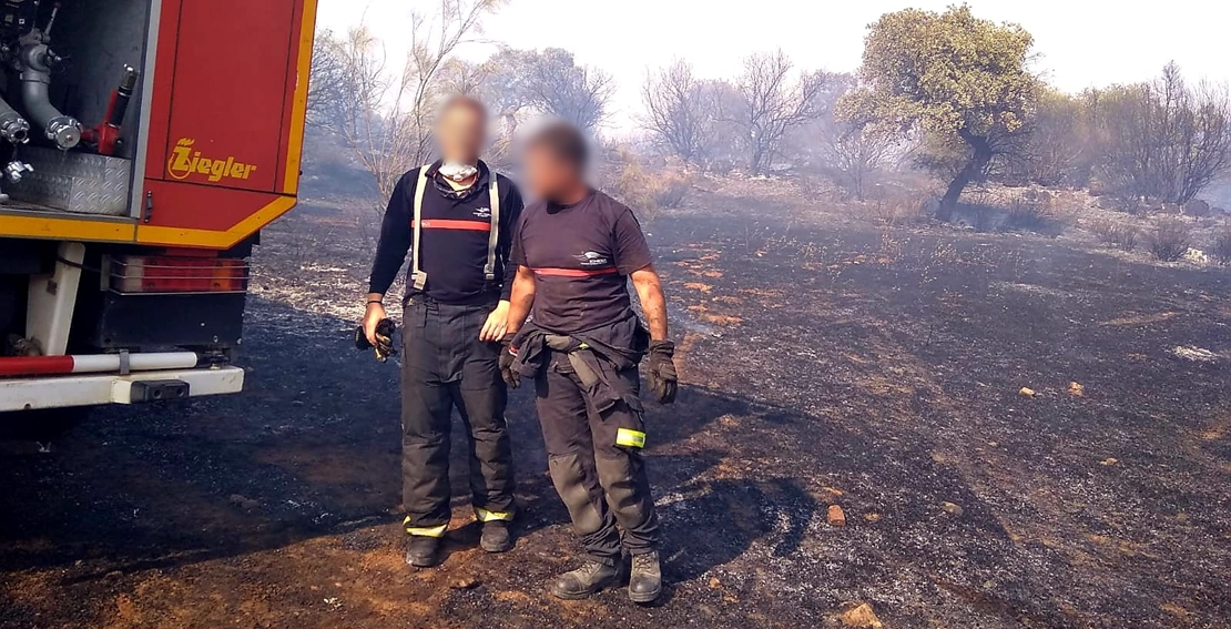 Incendio forestal en la comarca de Zafra Río-Bodión