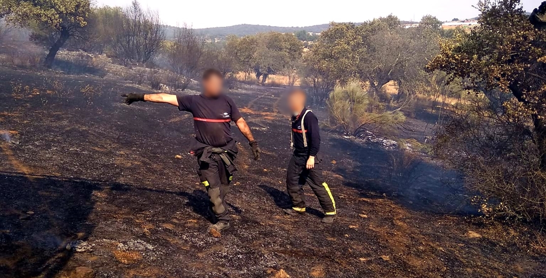 Incendio forestal en la comarca de Zafra Río-Bodión