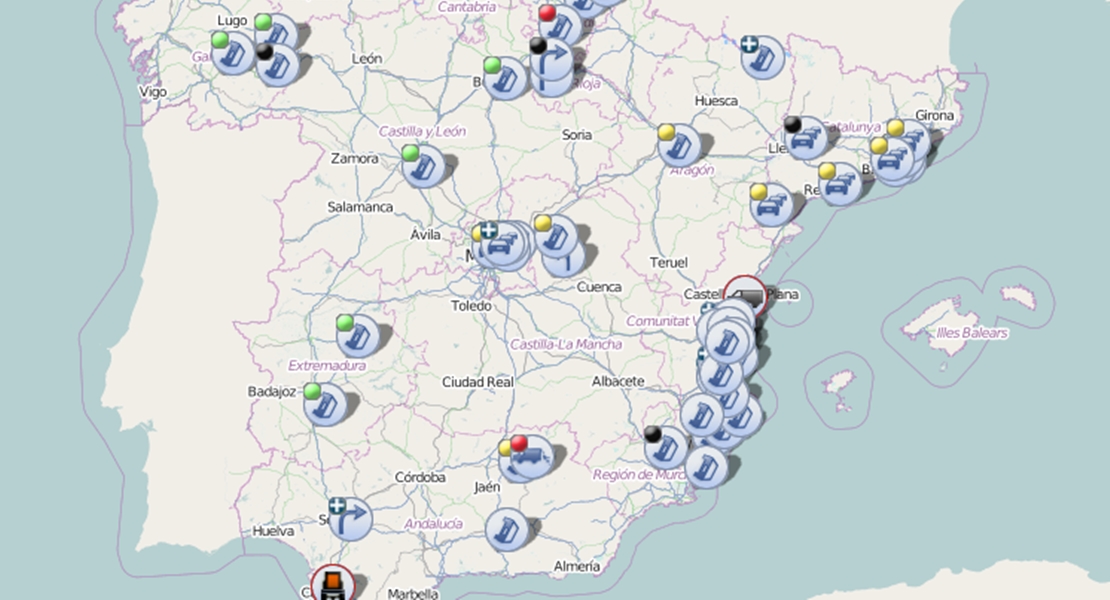 Carril cerrado en la autovía A-66 a la altura de Villafranca de los Barros