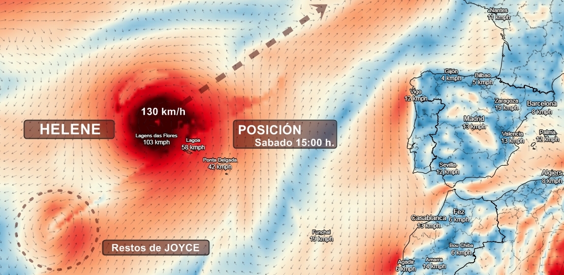 Aviso especial de AEMET por la cercanía de Helene