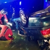 Imágenes del accidente ocurrido en una rotonda de Badajoz esta madrugada