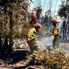 Imágenes del incendio forestal en Valdebótoa (Badajoz)