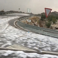 El granizo tiñe de blanco la comarca de Tentudía