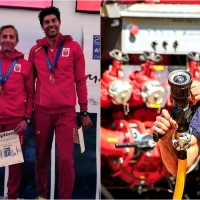El atleta Leo Toro, bombero en Almendralejo, medalla de bronce en el mundial 50M