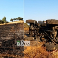 Accidentado servicio de los Bomberos de Badajoz