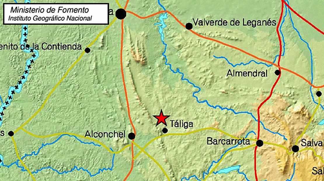 Registrado un terremoto en Táliga (Badajoz)