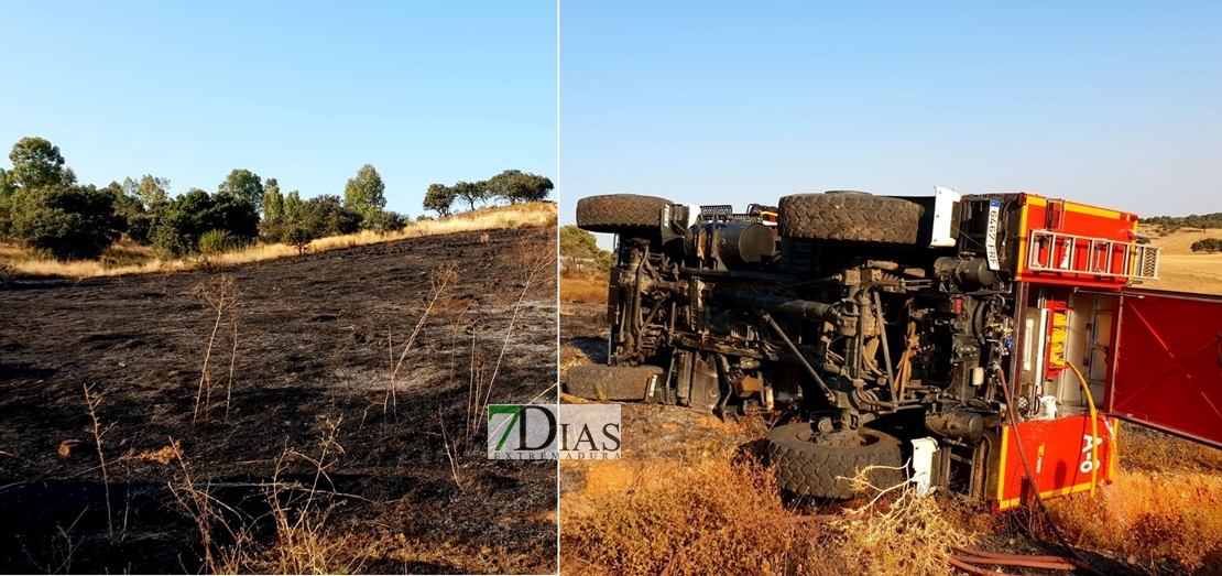 Accidentado servicio de los Bomberos de Badajoz