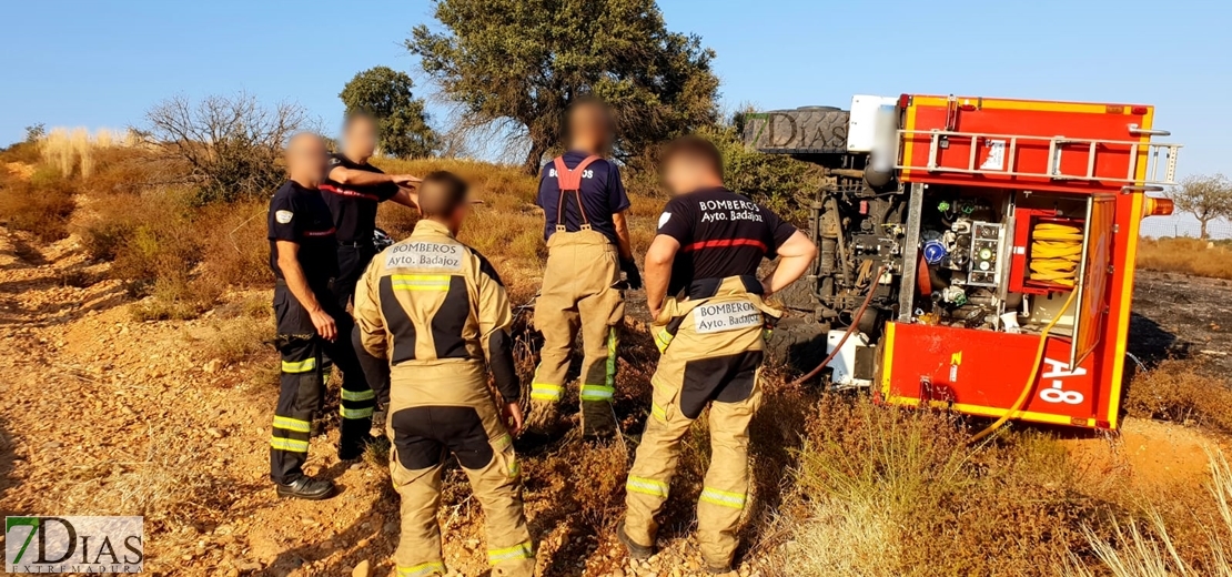 Accidentado servicio de los Bomberos de Badajoz