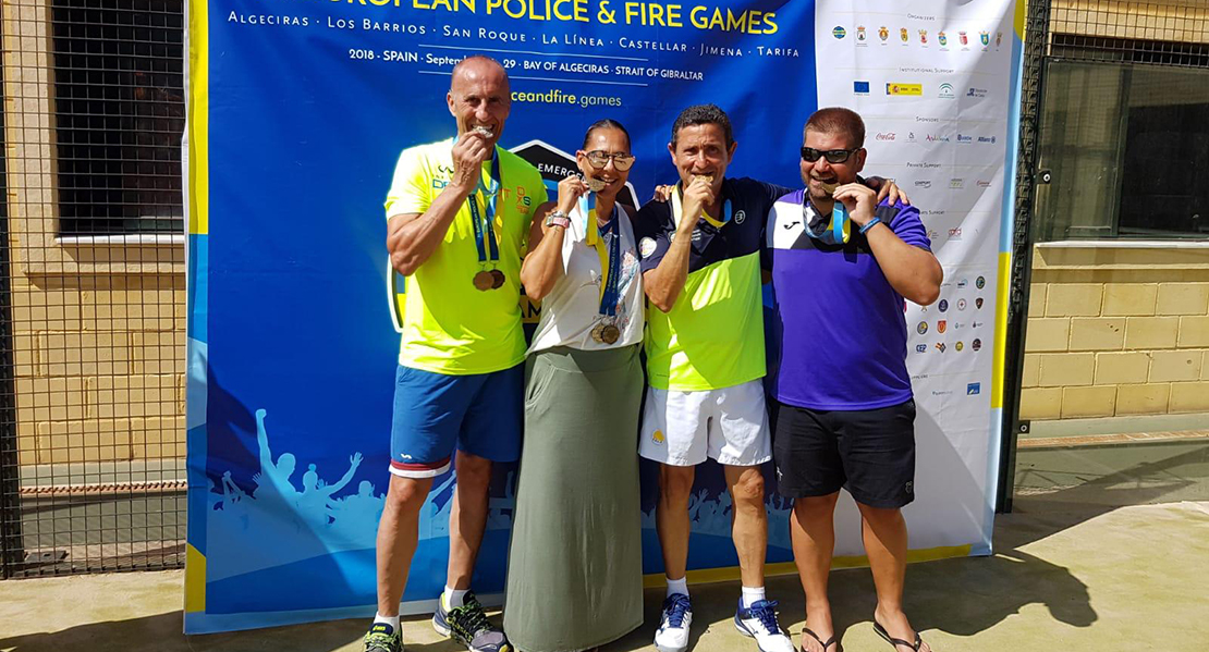 Los policías y bomberos extremeños consiguen un gran botín en el Campeonato de Europa de Pádel