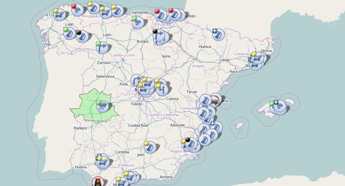 La lluvia causa dificultades para la circulación en la provincia de Cáceres