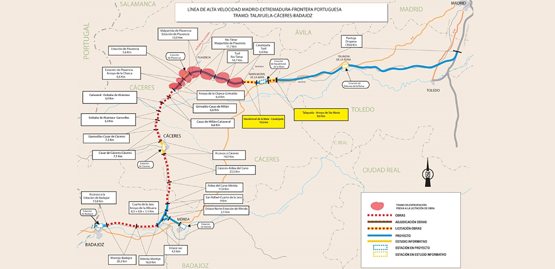 ADIF informa de expropiaciones en otro tramo de la Alta Velocidad en Extremadura