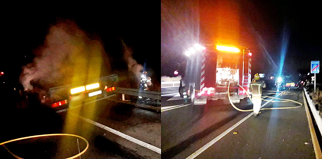 Los frenos han causado el incendio del camión en la autovía A-5