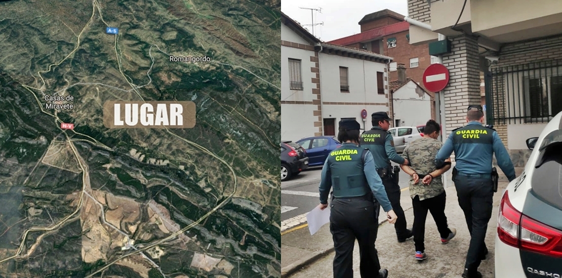 Recorrido de los atracadores antes de sufrir el accidente en Casas de Miravete