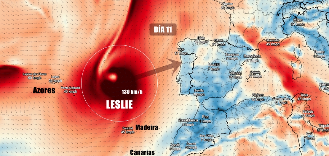 Algunos pronósticos dirigen a Leslie hacia la península