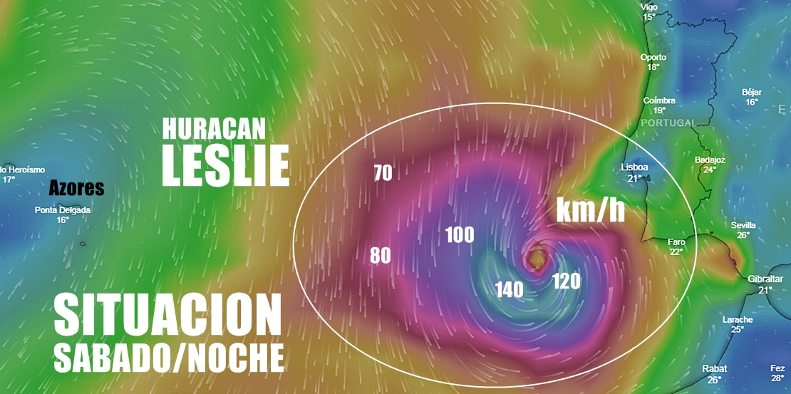 AEMET: “Barajamos 3 posibles impactos en tierra del Huracán Leslie”