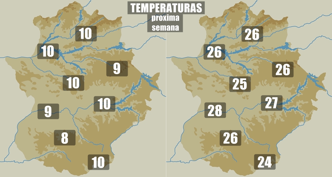 Las mínimas caerán por debajo de 10 grados a partir del lunes