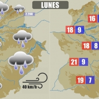 El lunes será un día muy lluvioso en Extremadura