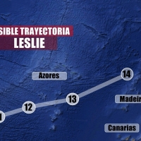 Posible trayectoria del Huracán Leslie durante los próximos días