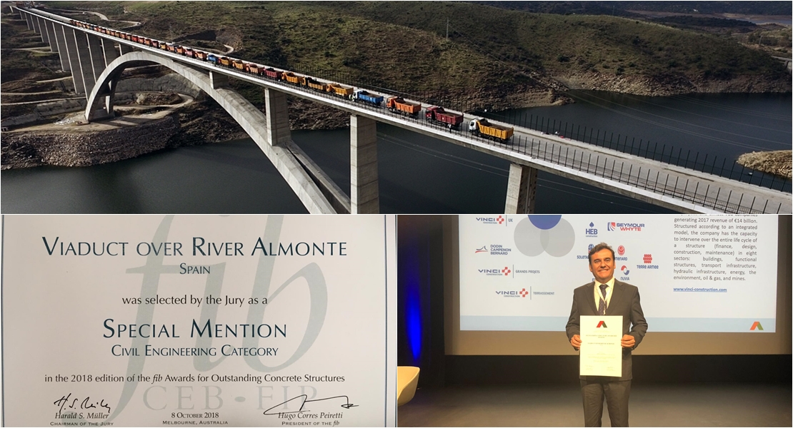 El viaducto extremeño sobre el Almonte, premiado en Australia
